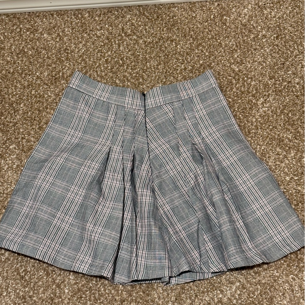 Garage Gray Plaid A-Line Skirt